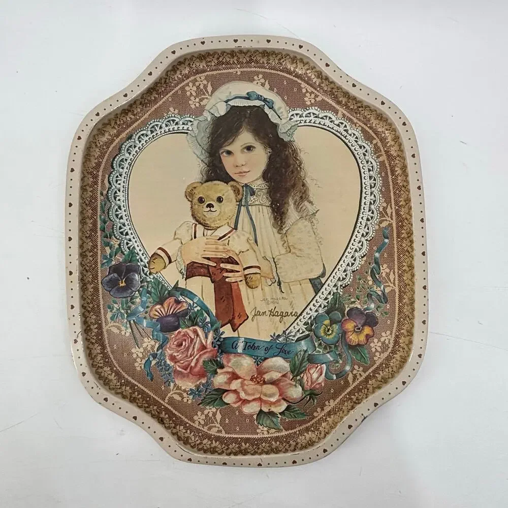 Vintage Jan Hagara “A Token of Love” Decorative Tin Tray